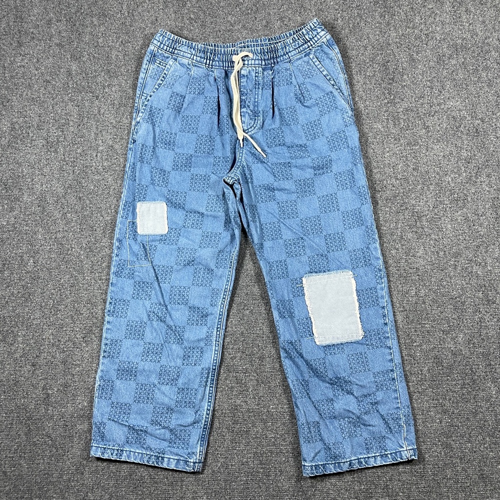 Vans Range Elastic Drawstring Mended Check Crop P… - image 1